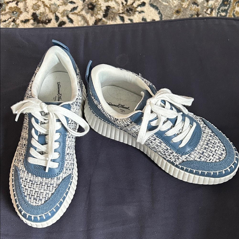 Blue and White Tweed Sneakers from Universal Thread, Target,worn once , 6.5